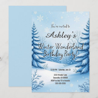 Invitation Winter Wonderland Fête d'anniversaire