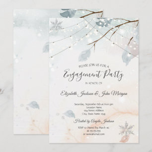 Invitation Winter Wonderland, Fiançailles de branche d'arbre