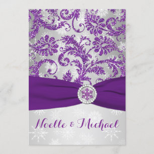 Invitation Winter Wonderland, IMPRIMÉ Crystal Buckle - violet