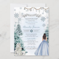 Winter Wonderland Light Blue Snowflake Quinceanera