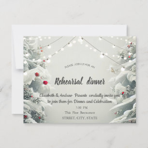 Invitation Winter Wonderland, Lights Red Ball Rehearer Dîner