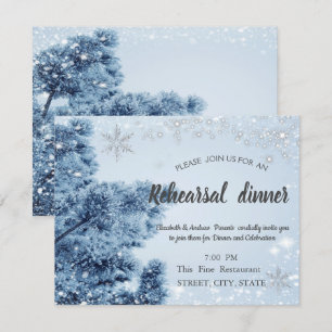 Invitation Winter Wonderland, Neige, Snowflakes Dîner de répé