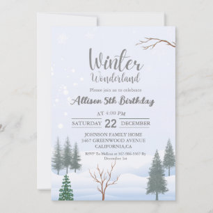 Invitation Winter Wonderland Noël Anniversaire Fête