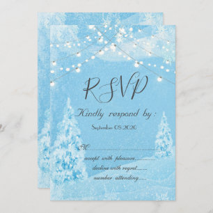 Invitation Winter Wonderland, Pine Tree RSVP