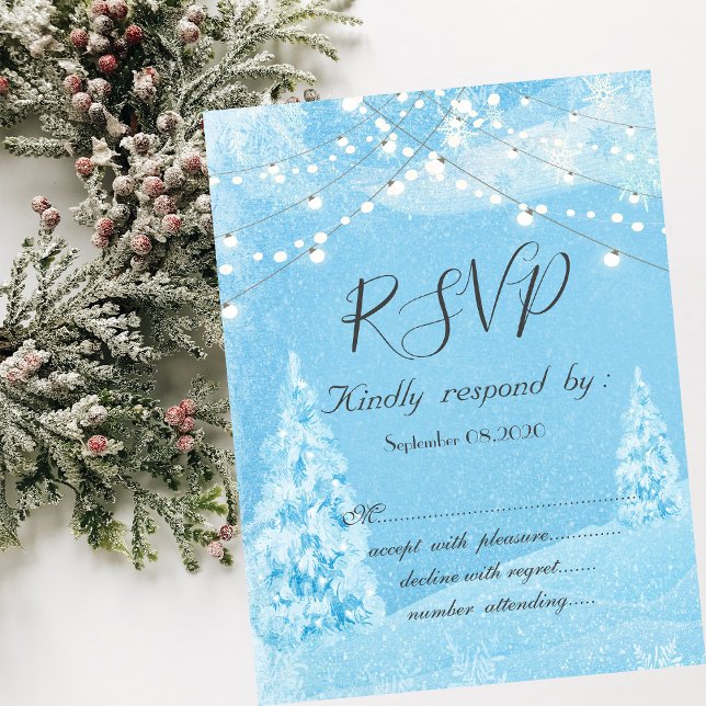 Invitation Winter Wonderland, Pine Tree RSVP (Créateur téléchargé)