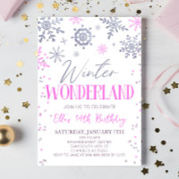 Winter Wonderland Pink Snowflake fête d'anniversai