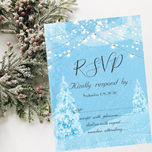 Invitation Winter Wonderland, réponse RSVP au pin, 