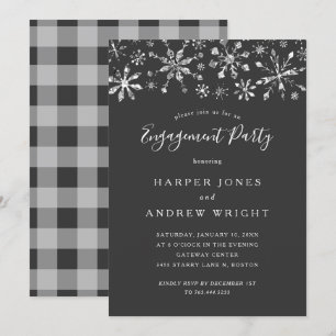 Invitation Winter Wonderland Silver Parties scintillant Engag