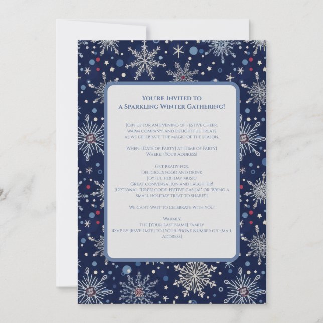 Invitation Winter Wonderland Snowflake (Devant)