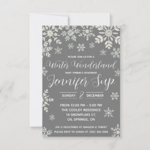 Invitation Winter Wonderland, Snowflake Baby Sprinkle, Douche