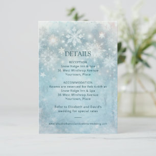 Invitation Winter Wonderland Snowflake Détails sur le Mariage
