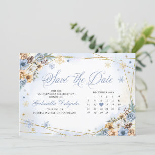 Invitation Winter Wonderland Snowflake Enregistrer la date