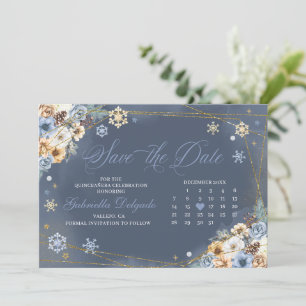 Invitation Winter Wonderland Snowflake Enregistrer la date