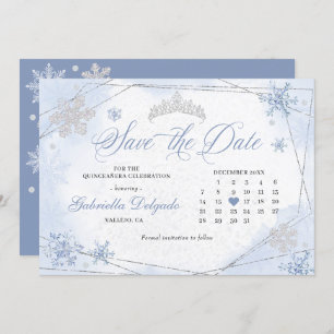 Invitation Winter Wonderland Snowflake Enregistrer la date