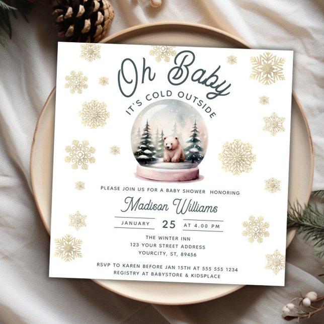 Invitation Winter Wonderland Snowflakes Baby shower (Winter Wonderland Snowflakes Baby Shower Invitation)