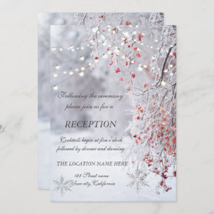 Invitation Winter Wonderland Snowflakes Réception de mariage