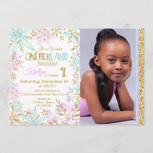 Invitation Winter Wonderland Snowflakes Sparkday Anniversaire