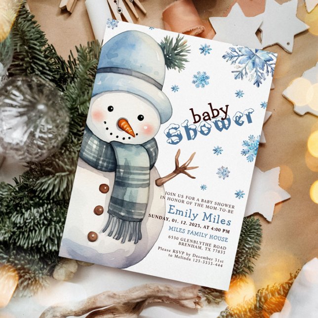 Invitation Winter Wonderland Snowman Baby shower (Créateur téléchargé)