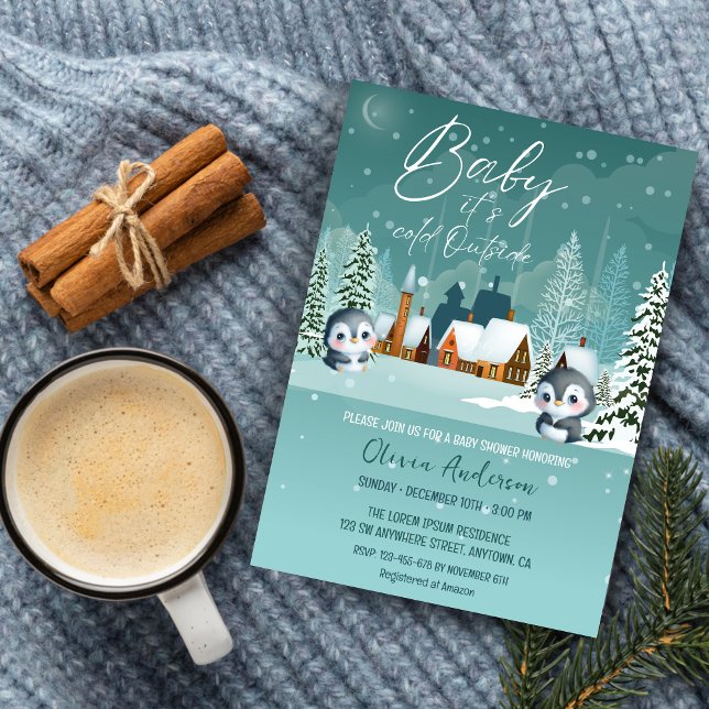 Invitation Winter Wonderland son froid dehors baby shower (Créateur téléchargé)