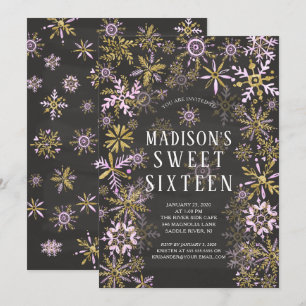 Invitation Winter Wonderland Sweet sixteen fête d'anniversair