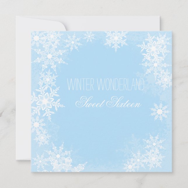 Invitation Winter Wonderland Sweet sixteen Party (Devant)