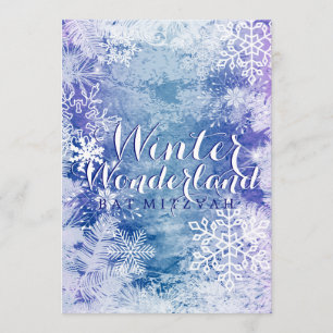 Invitation Winter Wonderland Thème BAT MITZVAH Anniversaire