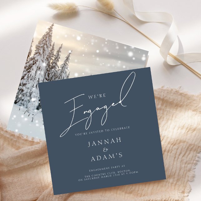 Invitation Winter Wonderland Woodland Script Party (Winter Wonderland Woodland Script Engagement Party Invitation)