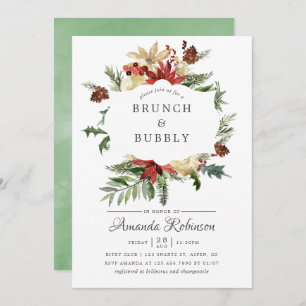 Invitation Wintertide Woodland Noël Brunch et Bubbly