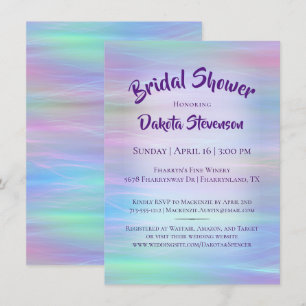 Invitation Wisps Whimsical Holo Fairy Ombre douche arc-en-c