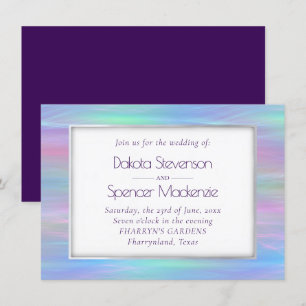Invitation Wisps Whimsical Holo Fairy Pastel Rainbow Ombre
