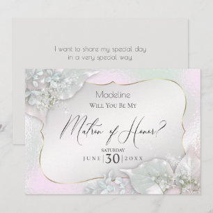 Invitation Wispy Pink Shimmer Serez-vous mon chef d'honneur