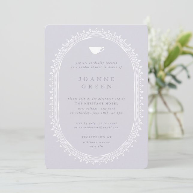 Invitation Wisteria Après-Midi Thé Mariée/Wedding shower (Debout devant)