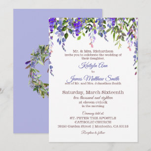 Invitation Wisteria Floral Mariage moderne