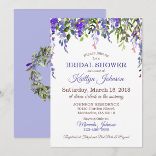 Invitation Wisteria Floral Mariage moderne