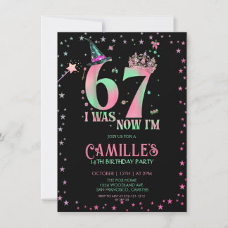 Invitation  Witch Birthday I Was 6 Now I'm 7
