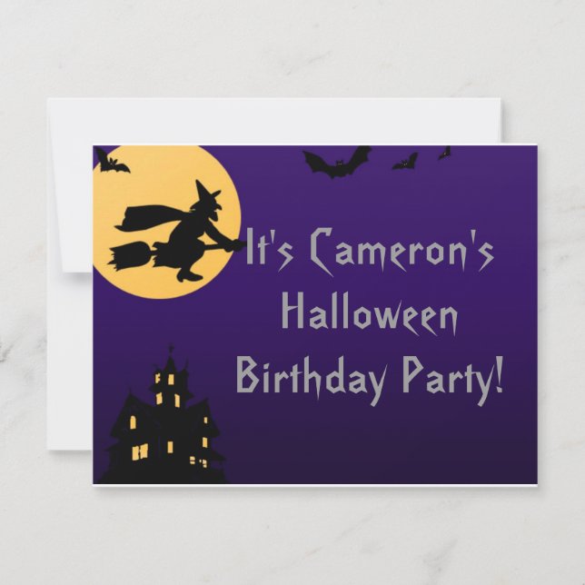 Invitation "Witch In Flight at Midnight" - Anniversaire d'Hal (Devant)