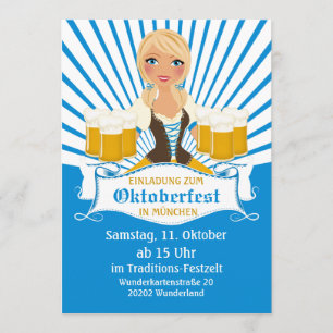 Invitation Witress with Beer Stein