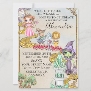 Invitation Wizard of Oz Illustrated Tale Theme