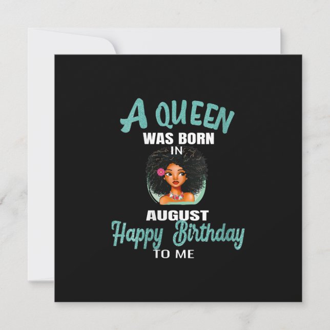 Invitation Womens A Queen Was Born In August Birthday Gift (Devant)
