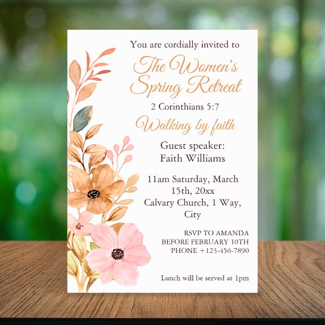 Invitation Women's Spring Retreat Wildflower Social Media (Créateur téléchargé)