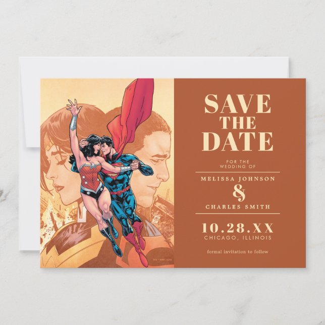 Invitation Wonder Woman & Superman Enregistrer l'invitation d (Devant)