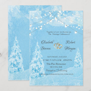 Invitation Wonderland d'hiver, Mariage d'arbre à pin
