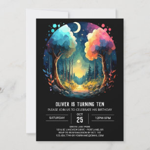 Invitation Wonderland Grove Anniversaire Whimsical