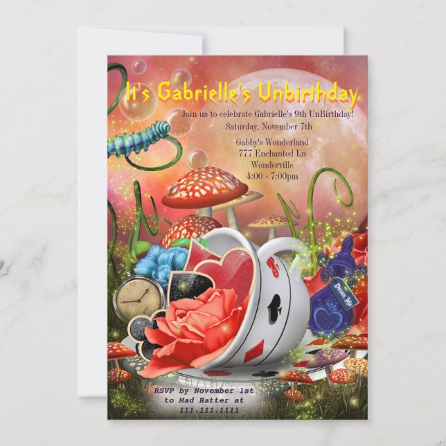 Invitation Wonderland Invitation, Wonderland Party (Devant)