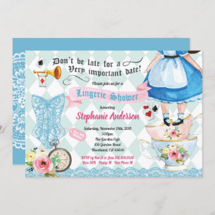 Invitation Wonderland lingerie douche nuptiale turquoise