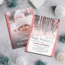 Wonderland neige arbres rose argent photo