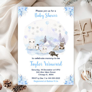 Invitation Wonderland Winter Baby shower des animaux de l'Arc