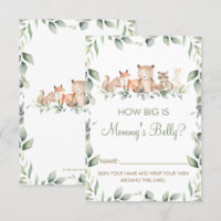 Woodland Animal How Big is Maman's Belly Game Card