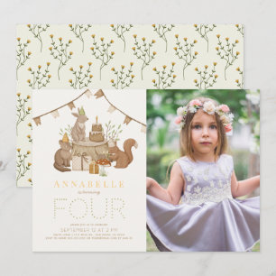 Invitation Woodland Animals Forest Party Anniversaire de enfa