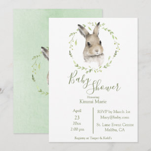 Invitation Woodland Baby shower Forêt Aquarelle Garçon fille